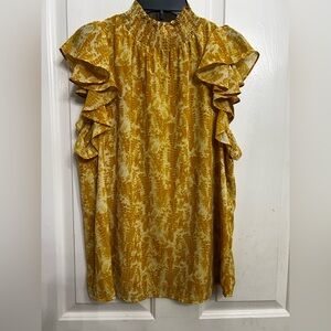fab'rik Mustard Textured Blouse